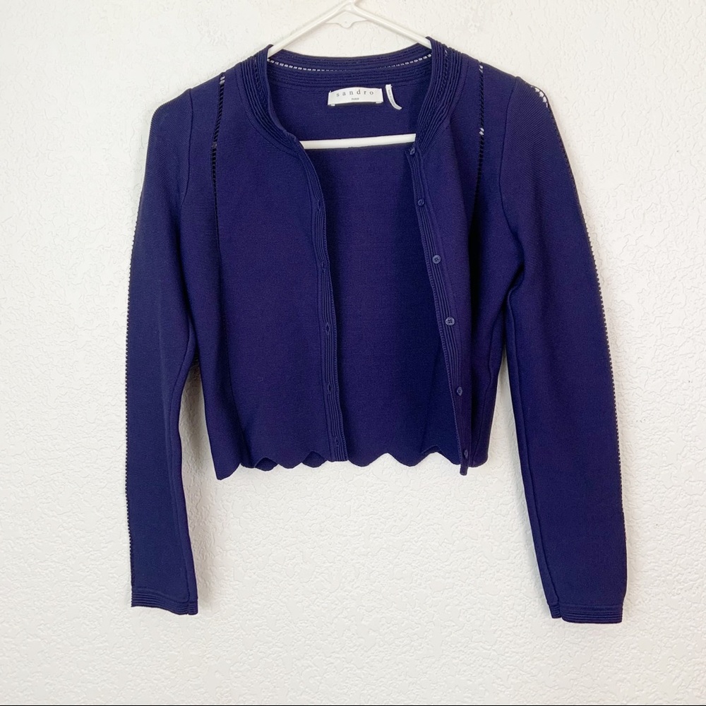Sandro Paris Eglantine Blue Cardigan 1